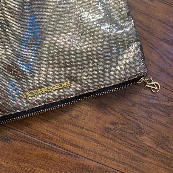 Victoria Secret glitter gold pochette clutch xmas - Picture 2 of 8